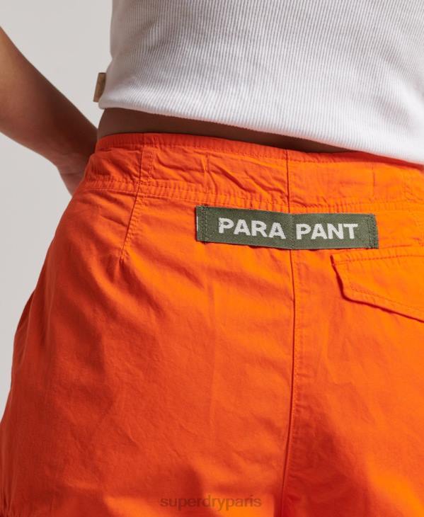 Superdry femmes pantalon parachute baggy D64Z1973 vêtements orange
