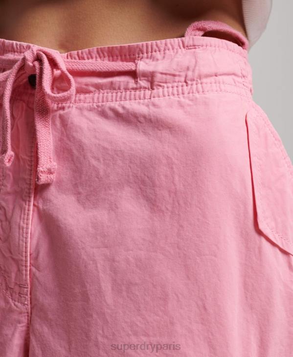 Superdry femmes pantalon parachute baggy D64Z1989 vêtements rose