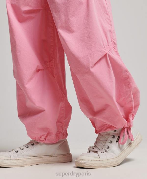 Superdry femmes pantalon parachute baggy D64Z1989 vêtements rose