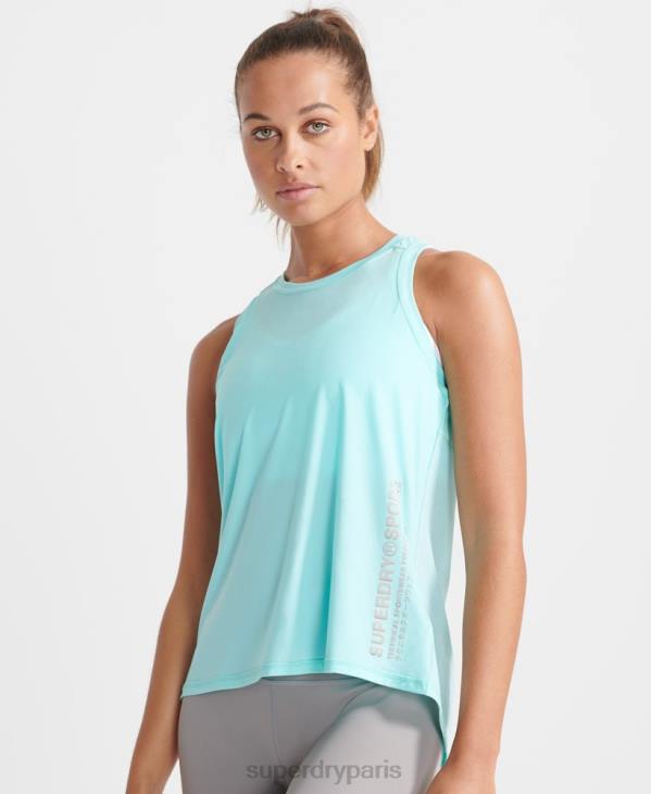 Superdry femmes débardeur ample rafraîchissant D64Z4211 vêtements bleu