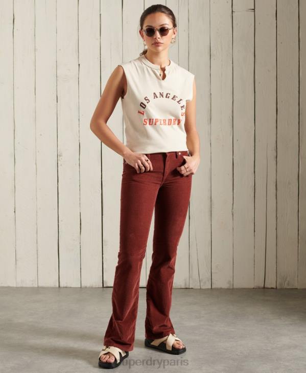 Superdry femmes débardeur à bande bohème D64Z3079 vêtements crème