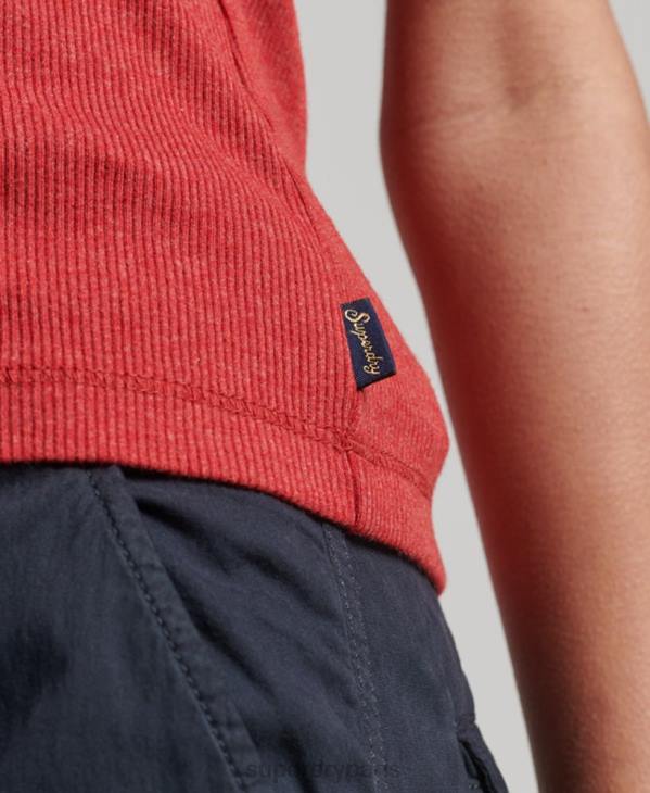 Superdry femmes débardeur bordé de dentelle D64Z2328 vêtements rouge
