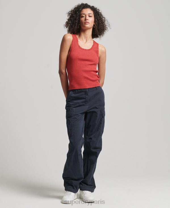 Superdry femmes débardeur bordé de dentelle D64Z2328 vêtements rouge