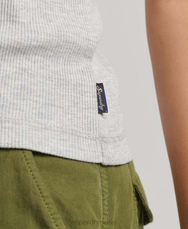 Superdry femmes débardeur bordé de dentelle D64Z2330 vêtements gris