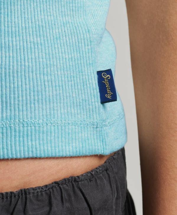 Superdry femmes débardeur bordé de dentelle D64Z2336 vêtements vert