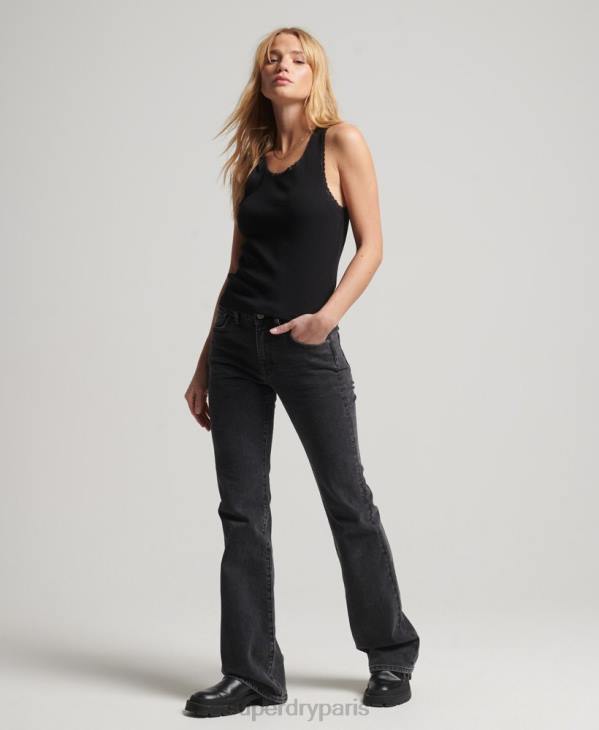 Superdry femmes débardeur bordé de dentelle D64Z2341 vêtements noir