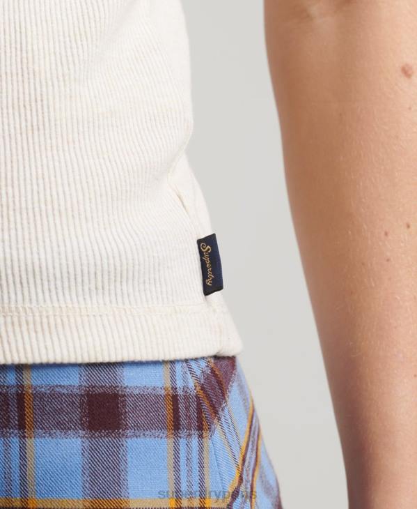 Superdry femmes débardeur bordé de dentelle D64Z2351 vêtements beige