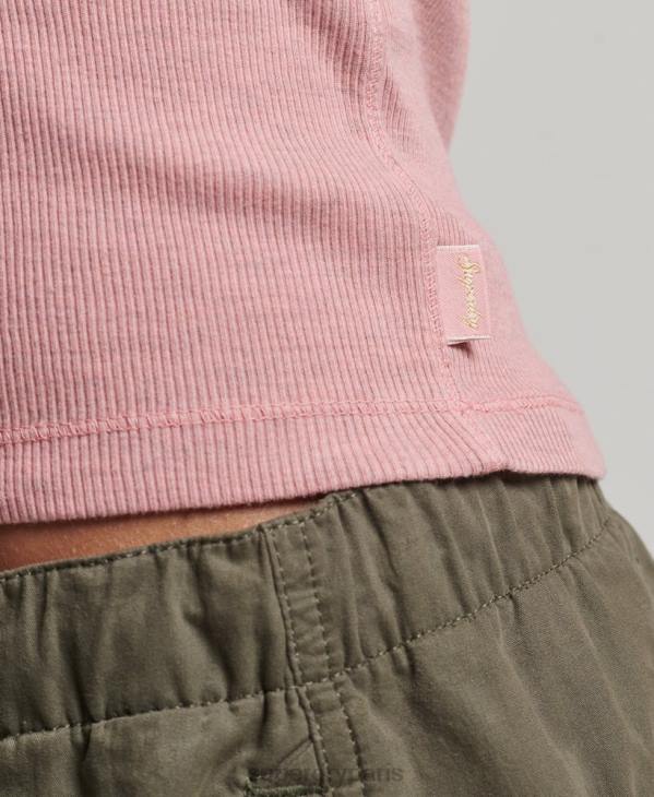 Superdry femmes débardeur boutonné D64Z2890 vêtements rose