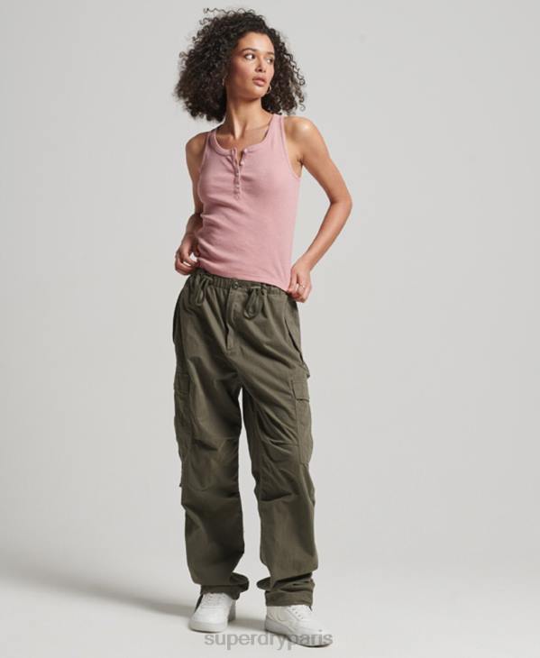 Superdry femmes débardeur boutonné D64Z2890 vêtements rose