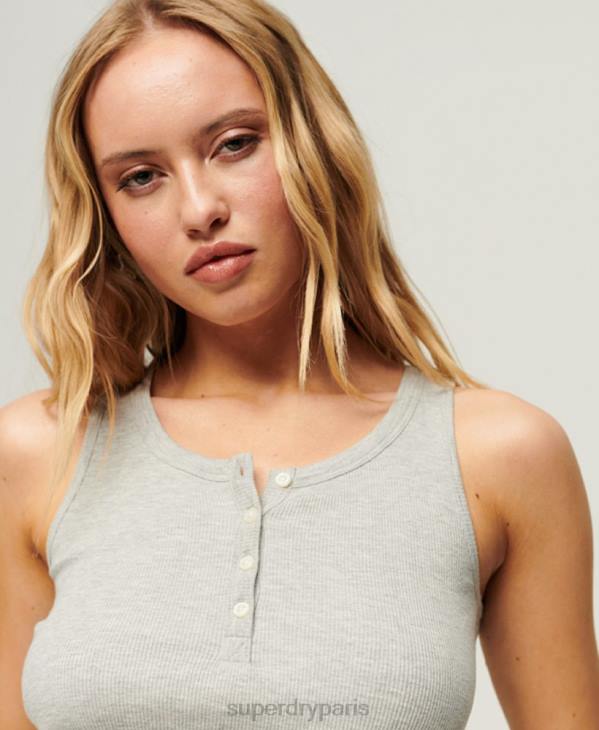 Superdry femmes débardeur boutonné D64Z2920 vêtements gris