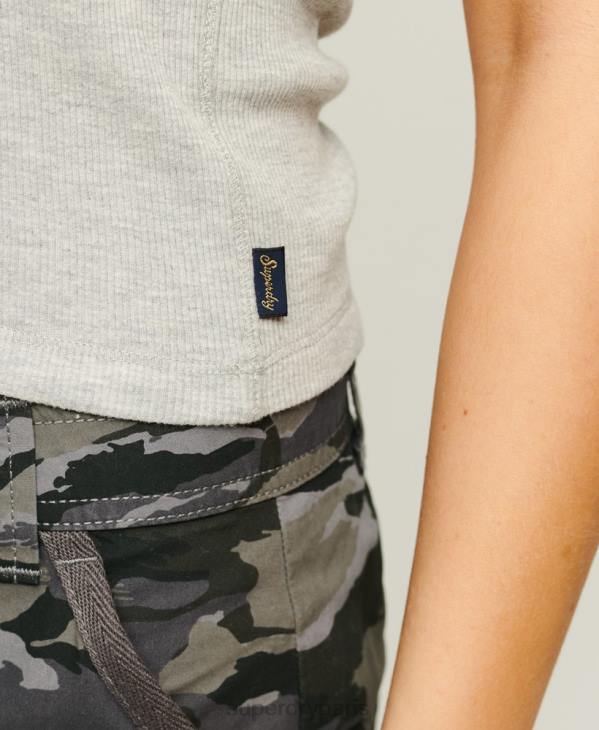 Superdry femmes débardeur boutonné D64Z2920 vêtements gris