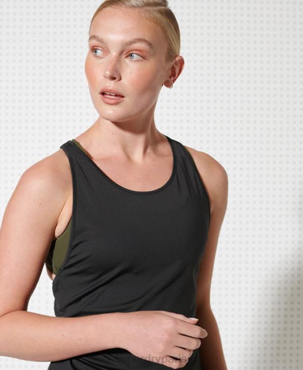 Superdry femmes débardeur à bretelles D64Z3077 vêtements noir