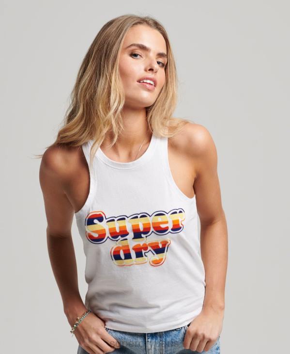 Superdry femmes débardeur classique cooper vintage D64Z2171 vêtements blanc
