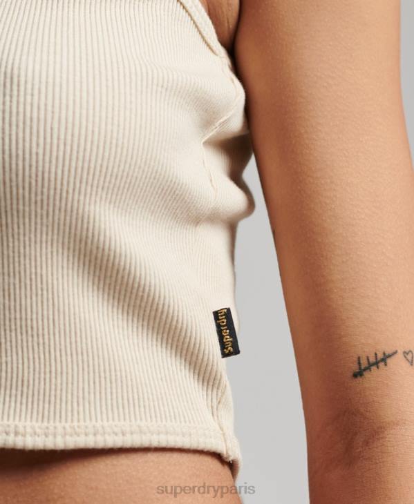 Superdry femmes débardeur court à col montant D64Z2940 vêtements gris clair