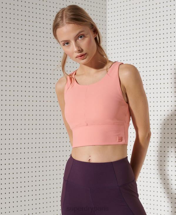 Superdry femmes débardeur court flex D64Z3055 vêtements rose