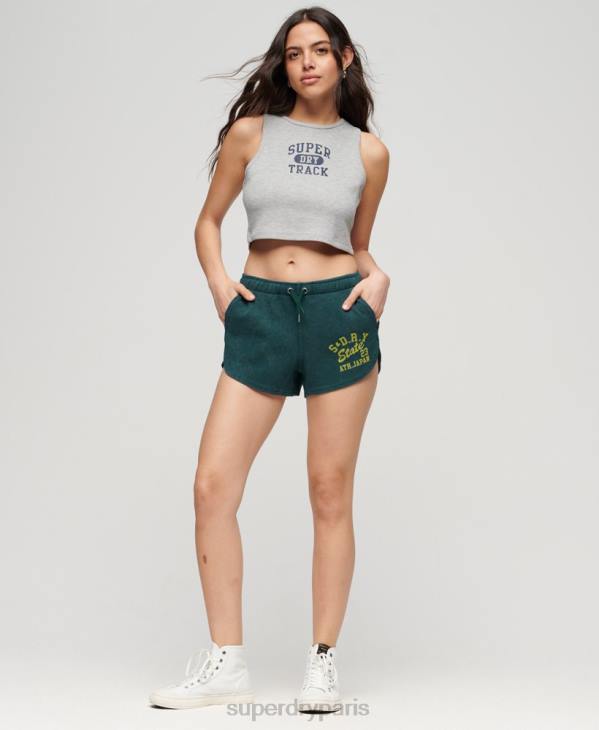 Superdry femmes débardeur court gaufré Athletic Essentials D64Z2028 vêtements gris