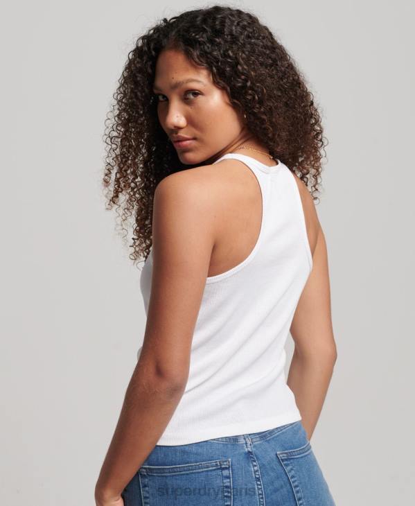 Superdry femmes débardeur de course D64Z2895 vêtements blanc