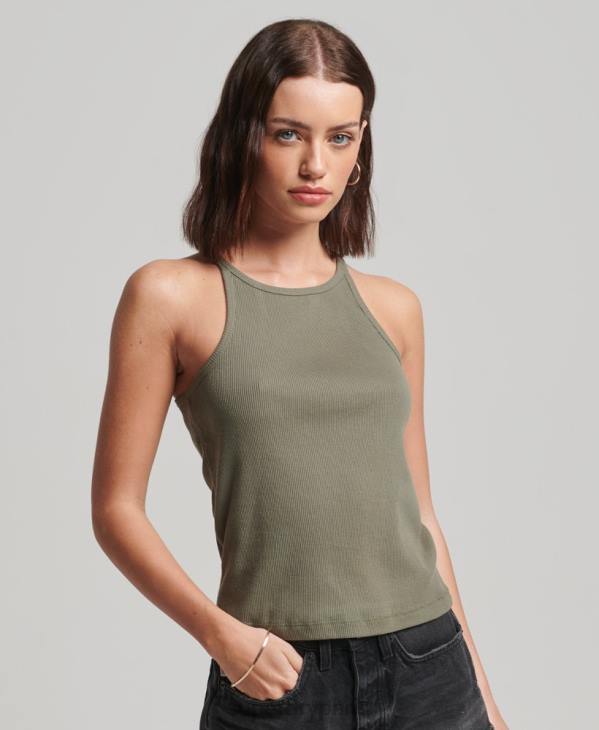Superdry femmes débardeur de course D64Z2909 vêtements vert