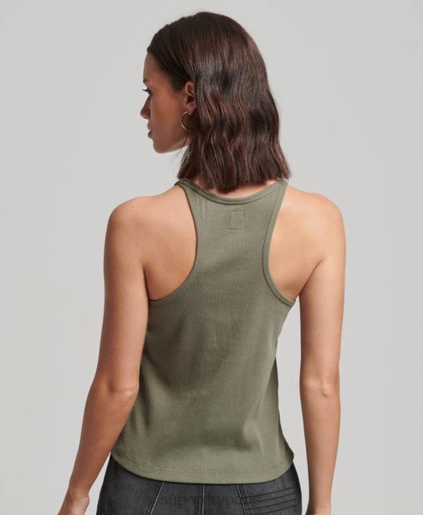 Superdry femmes débardeur de course D64Z2909 vêtements vert