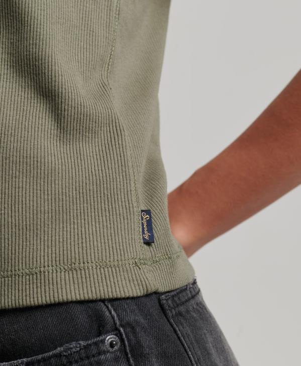 Superdry femmes débardeur de course D64Z2909 vêtements vert