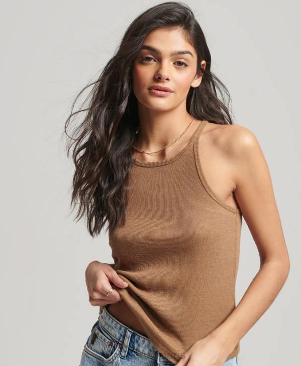 Superdry femmes débardeur de course D64Z2911 vêtements bronzer