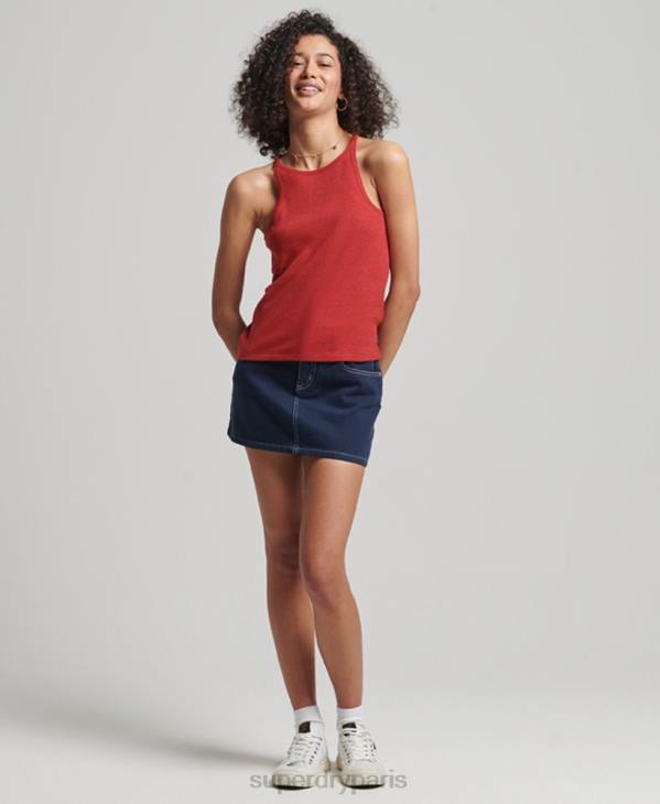 Superdry femmes débardeur de course D64Z2924 vêtements rouge