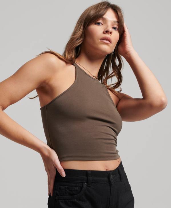 Superdry femmes débardeur de course en jersey studios D64Z2983 vêtements brun