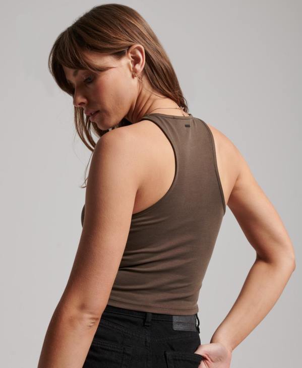 Superdry femmes débardeur de course en jersey studios D64Z2983 vêtements brun