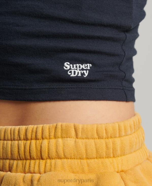 Superdry femmes débardeur de surf à rayures vintage D64Z2941 vêtements orange