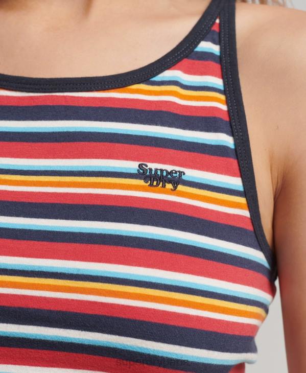 Superdry femmes débardeur de surf à rayures vintage D64Z2942 vêtements marine