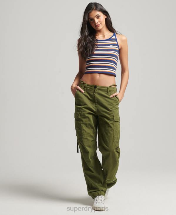 Superdry femmes débardeur de surf à rayures vintage D64Z2958 vêtements bleu