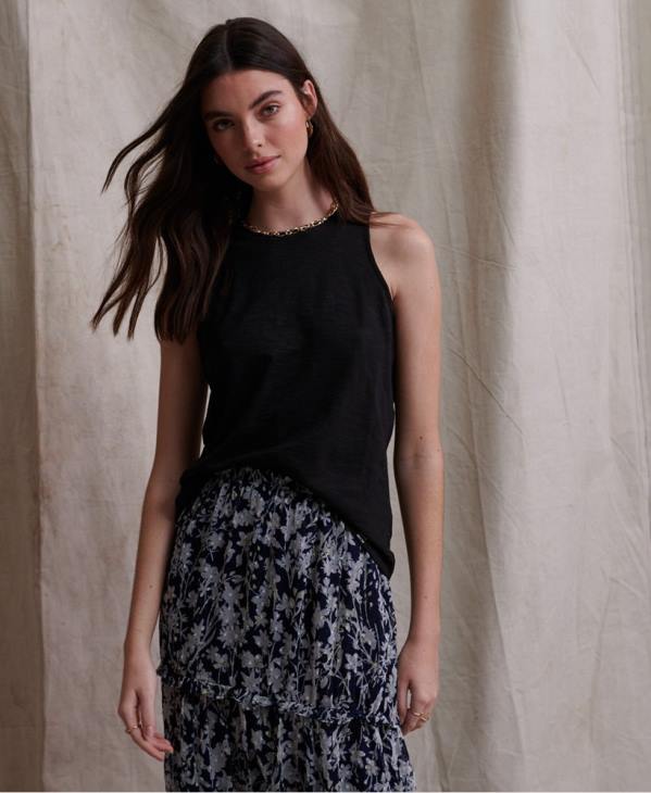 Superdry femmes débardeur empiècement crochet lily D64Z3084 vêtements noir