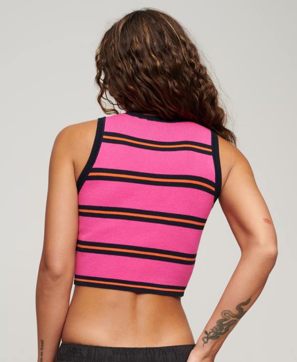 Superdry femmes débardeur en maille fine D64Z1981 vêtements rose