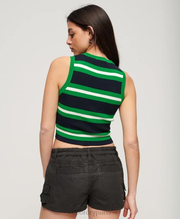 Superdry femmes débardeur en maille fine D64Z2012 vêtements marine