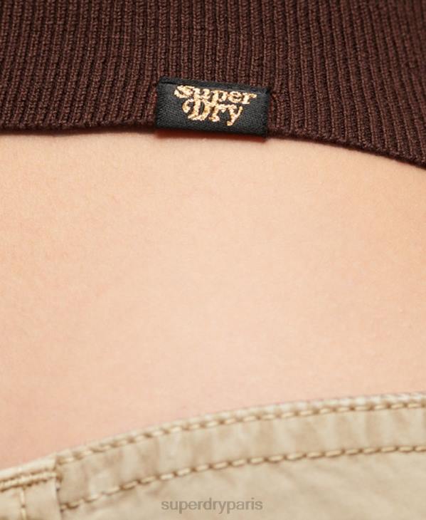 Superdry femmes débardeur en maille fine D64Z2105 vêtements brun