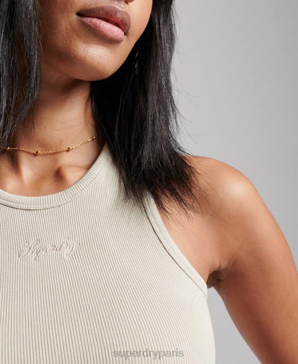 Superdry femmes débardeur essentiel D64Z2896 vêtements beige