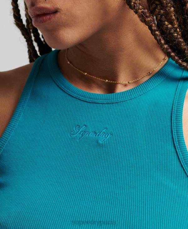 Superdry femmes débardeur essentiel D64Z2979 vêtements turquoise