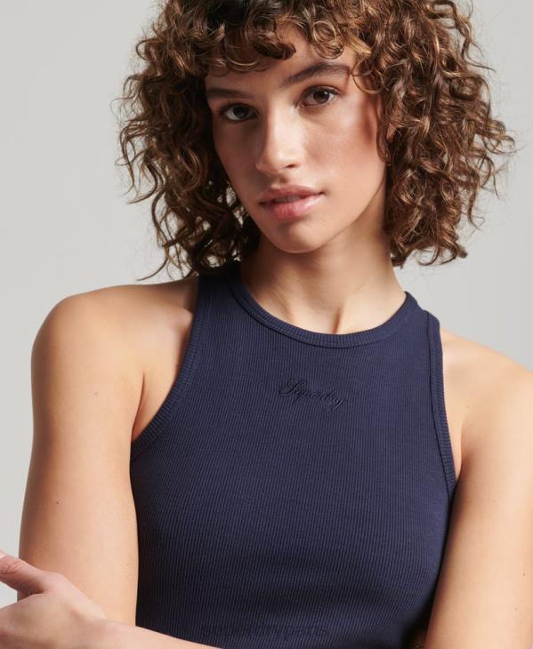 Superdry femmes débardeur essentiel D64Z3000 vêtements marine