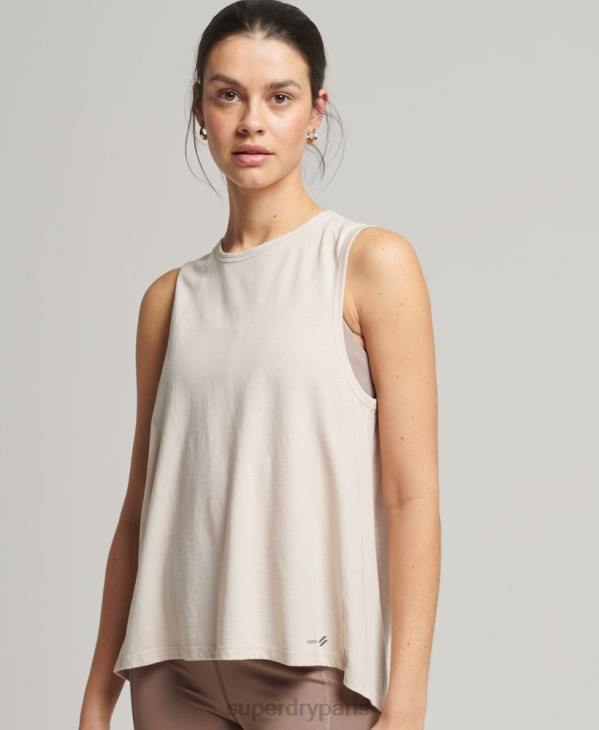 Superdry femmes débardeur flex ample à dos ouvert D64Z6313 vêtements crème