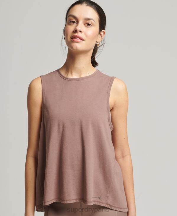 Superdry femmes débardeur flex ample à dos ouvert D64Z6332 vêtements brun