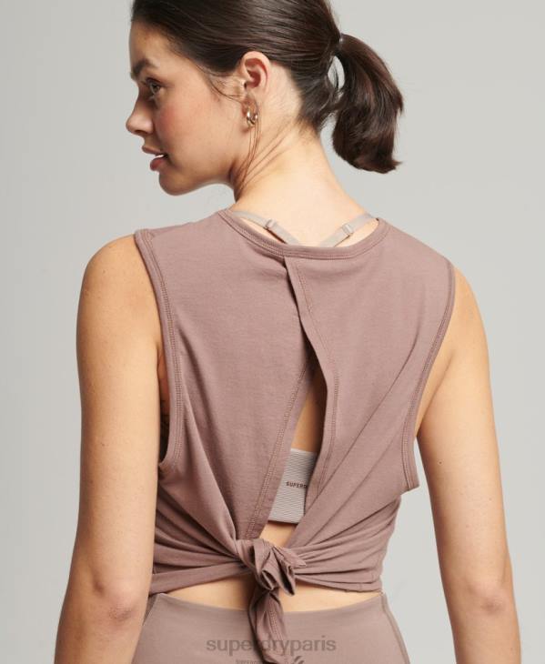 Superdry femmes débardeur flex ample à dos ouvert D64Z6332 vêtements brun