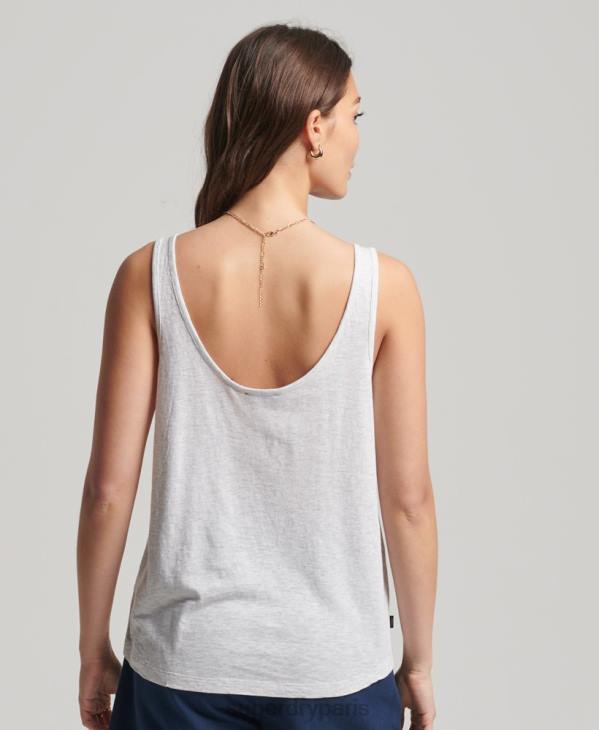 Superdry femmes débardeur à poche en coton bio D64Z6590 vêtements gris clair