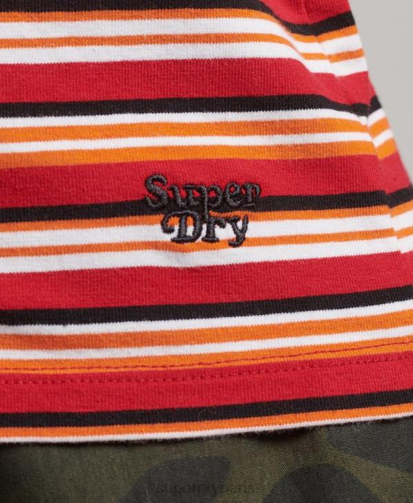 Superdry femmes débardeur à rayures cali D64Z6506 vêtements rouge