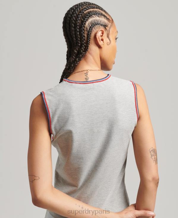 Superdry femmes débardeur à rayures cali D64Z6527 vêtements gris