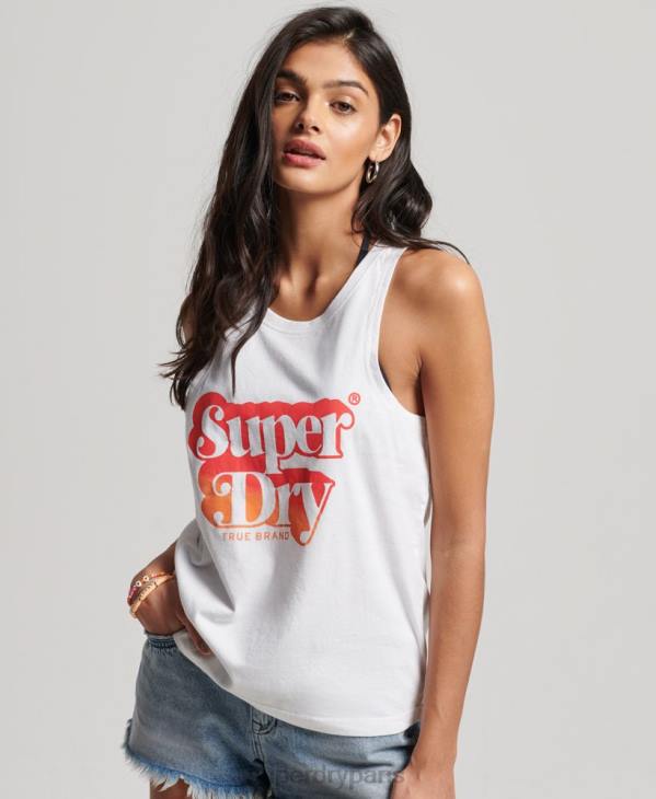 Superdry femmes débardeur vintage shadow D64Z2216 vêtements blanc