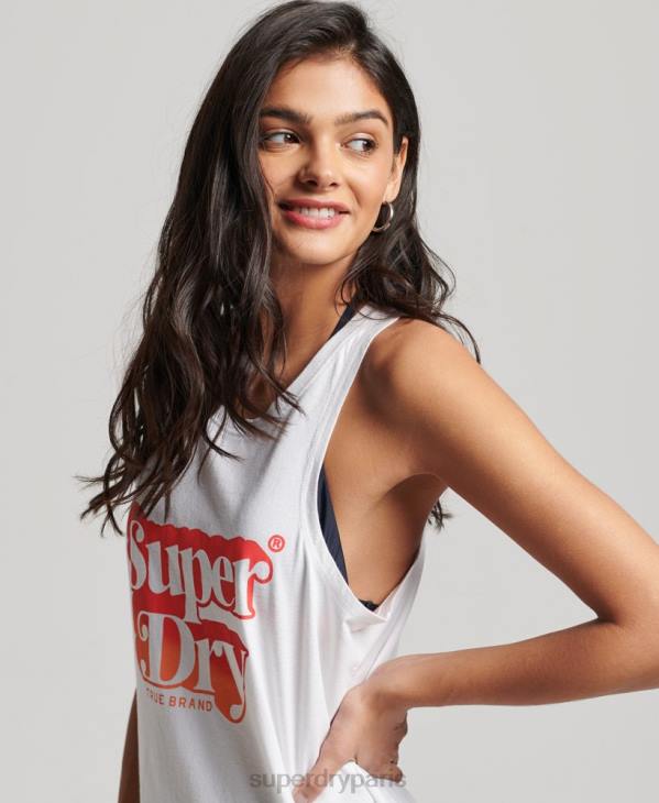Superdry femmes débardeur vintage shadow D64Z2216 vêtements blanc