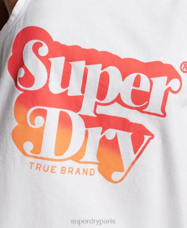 Superdry femmes débardeur vintage shadow D64Z2216 vêtements blanc