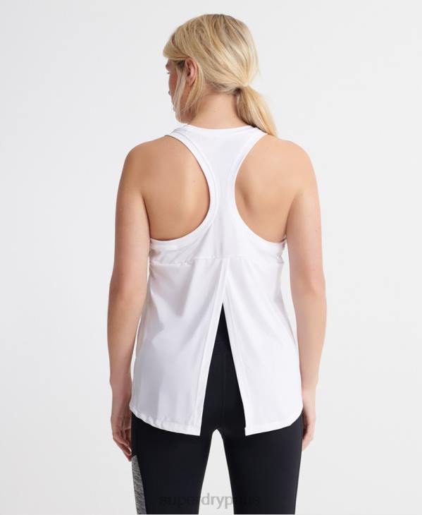 Superdry femmes débardeurs de gym d'entraînement D64Z3089 vêtements blanc