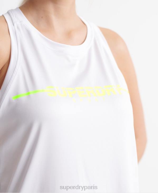 Superdry femmes débardeurs de gym d'entraînement D64Z3089 vêtements blanc