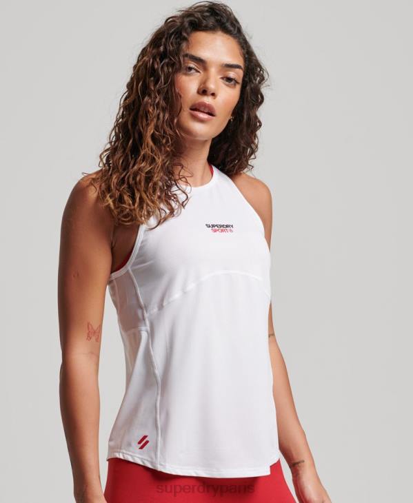 Superdry femmes gilet actif D64Z2916 vêtements blanc